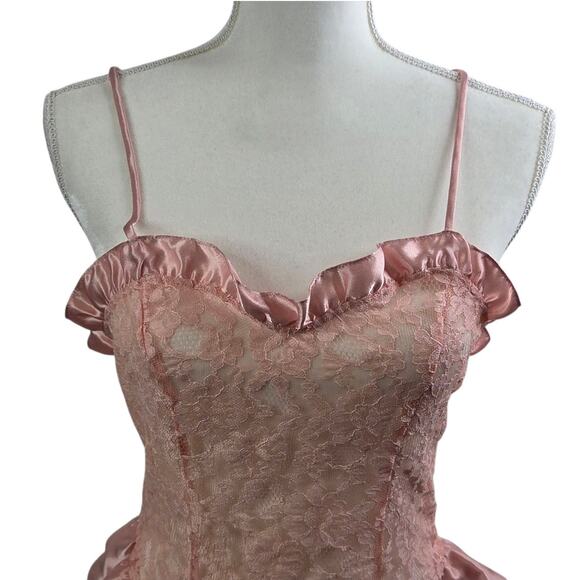 Victoria's Secret Vintage Gold Label Coral Pink Medium Teddy Lingerie Bodysuit - Picture 2 of 16